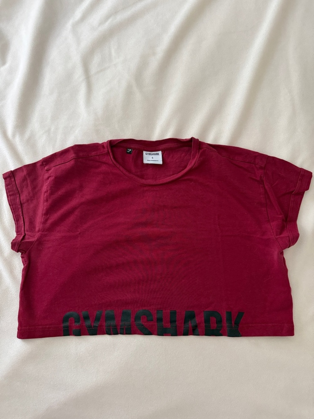 Gymshark Maroon Short Sleeve Crop Top